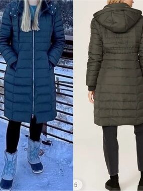 Seraphine Lily Maternity Puffer Coat Parka Black